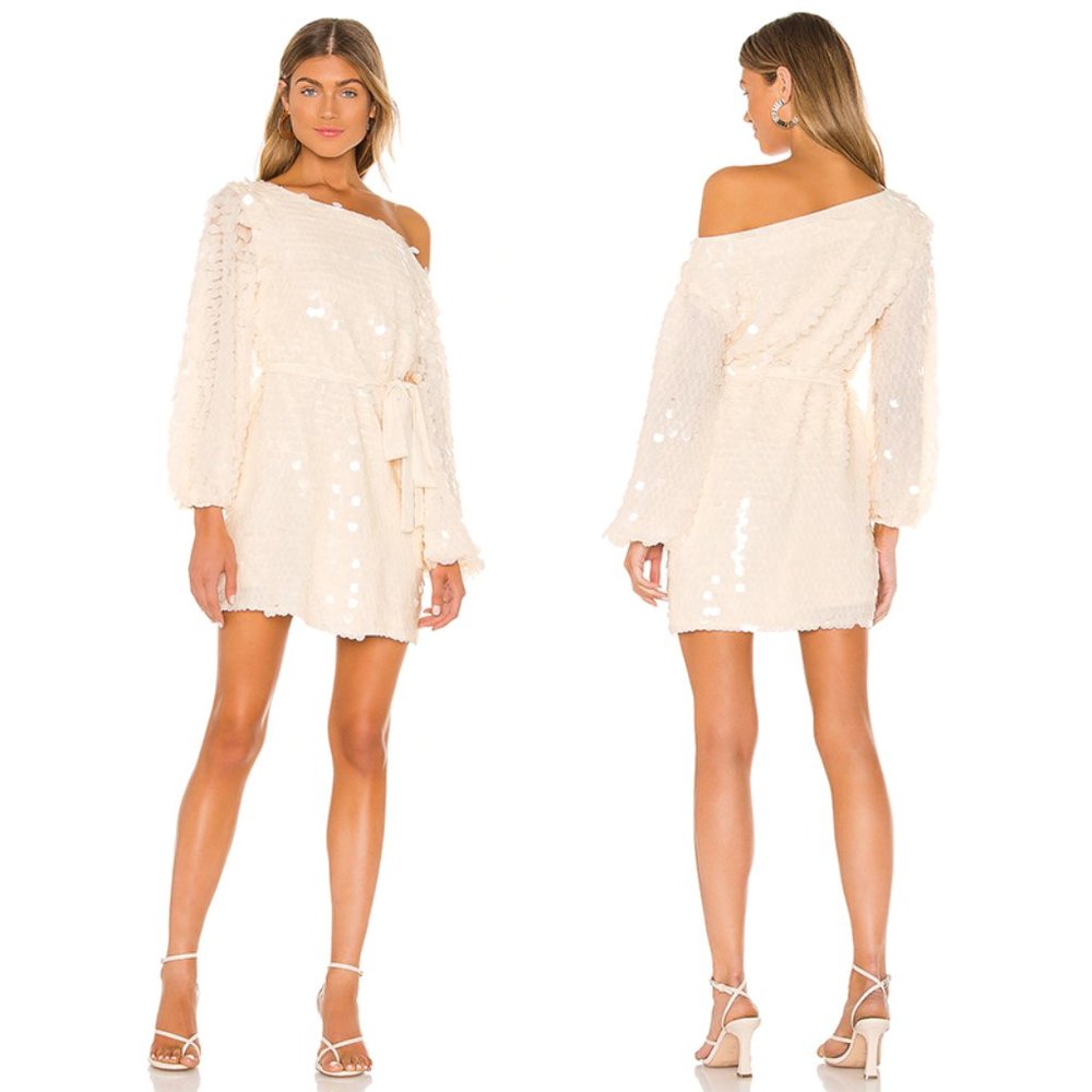 Lovers + Friends Micah Mini Dress Shell Beige